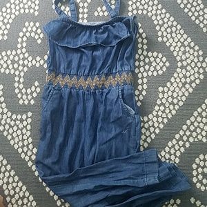 Cat & Jack Girls jean jumpsuit size 7-8